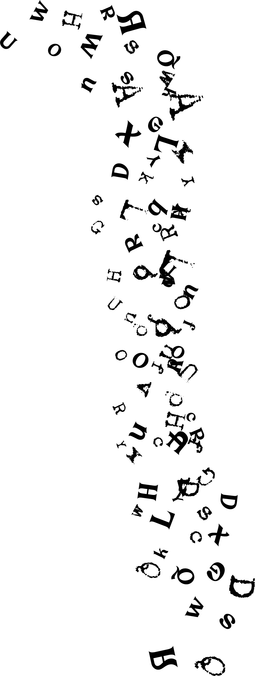 Duik in taal Talenopleidingen in het hoger onderwijs vallende letters letter waterval