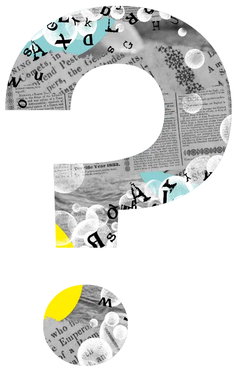 Talenopleiding duik in taal retro vintage krant vraagteken collage