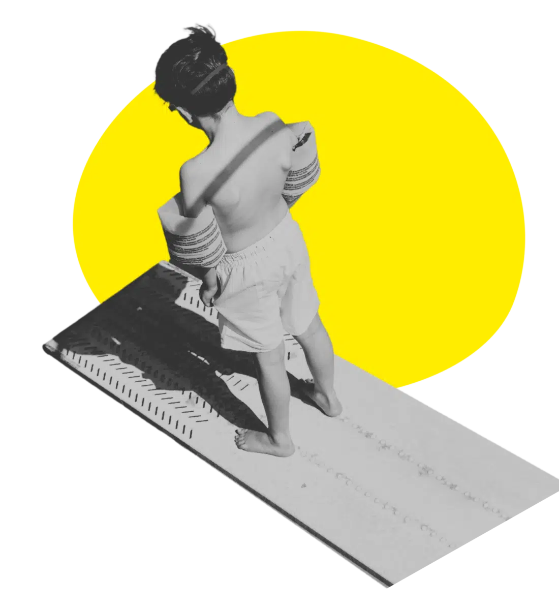 Vrouw op springplank