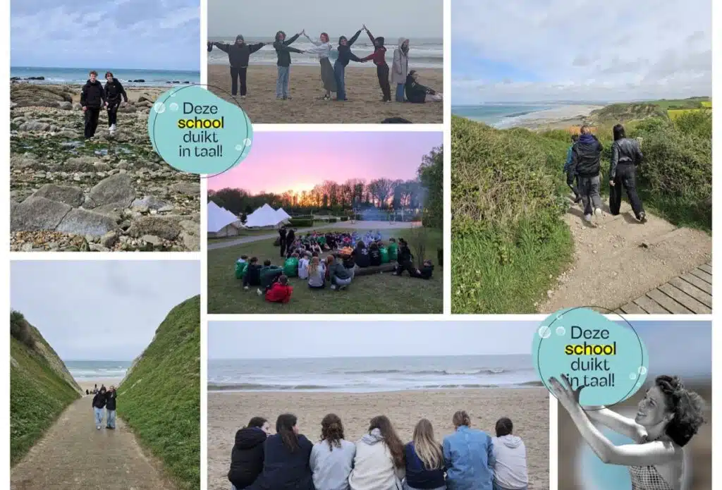 Fotocollage "Deze school duikt in taal"