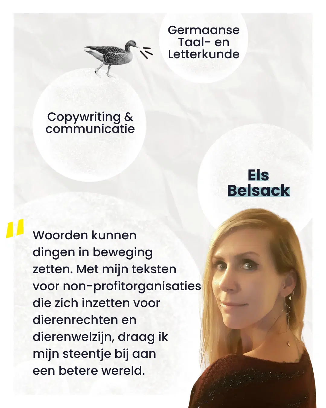 Ambassadeur Els Belsack - Copywriting & communicatie