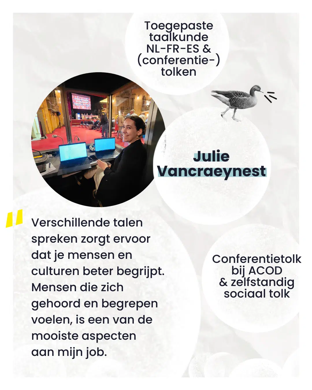 Ambassadeur Julie Vancraeynest - Conferentietolk bij ACOD & zelfstandig sociaal tolk