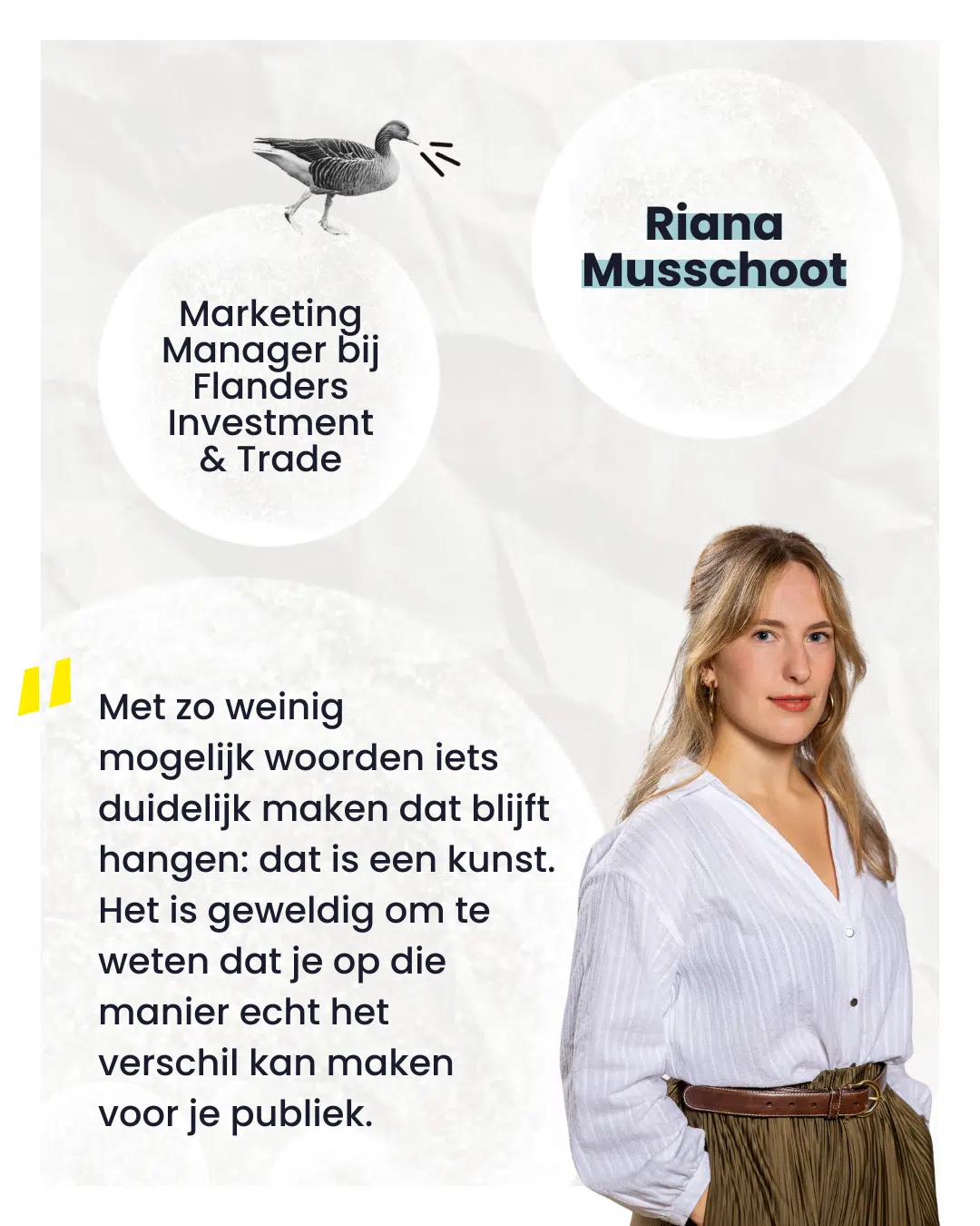Ambassadeur Riana Musschoot - Marketing manager bij Flanders Investment & Trade